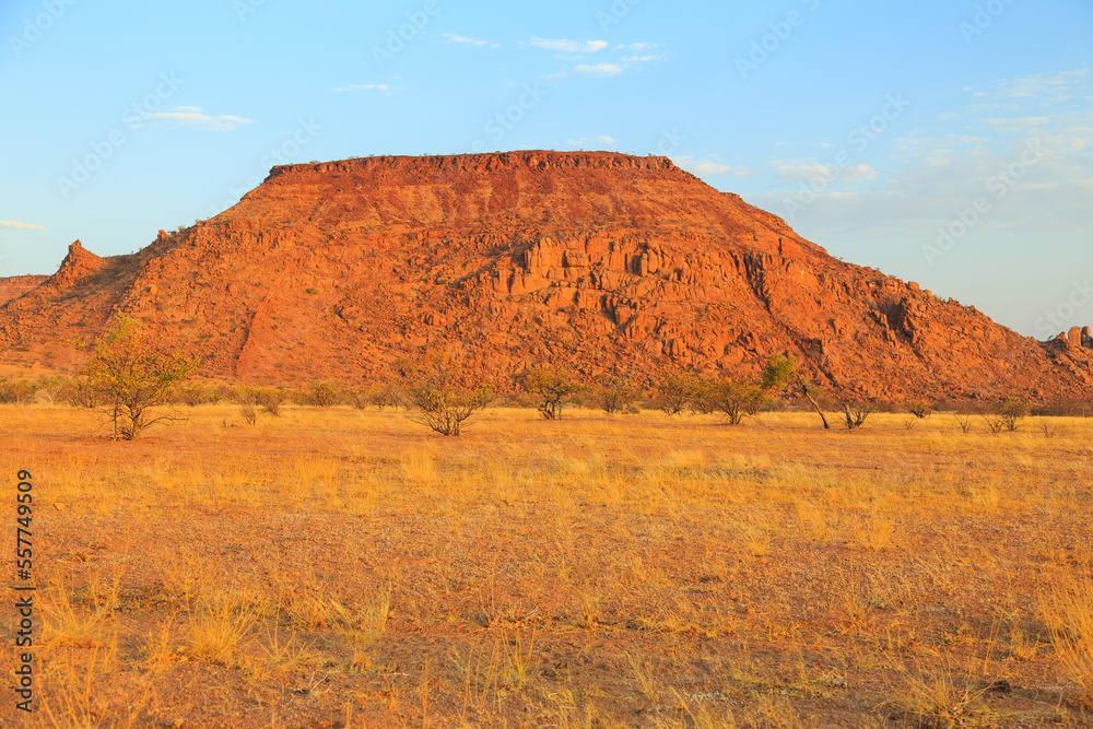 Obraz premium Namibian landscape Damaraland, homelands in South West Africa, Mowani, Namibia.