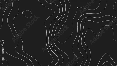 Abstract animated outline topographic contour map. Moving waves on black background.- 4K Full HD seamless loop background