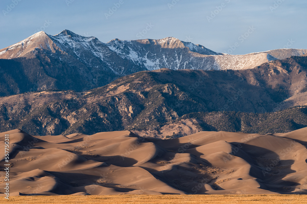 Great Sand Dunes National Park is located in the San Luis Valley of southern Colorado. Cleveland Peak is part of the Great Sands Dunes National Preserve.
