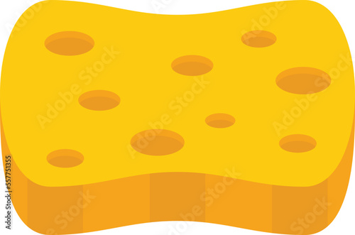 Bathroom sponge icon flat vector. Wash foam. Shower clean isolated