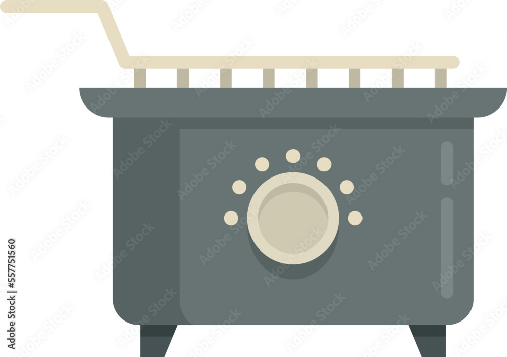 Fry machine icon flat vector. Deep fryer. Oil basket isolated Fry machine icon flat vector. Deep fryer. Oil basket isolated