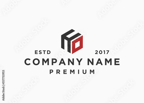 letter ho hexagon logo design vector illustration template