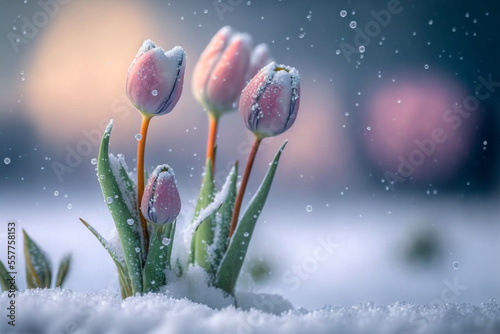 Tulpen im Schnee