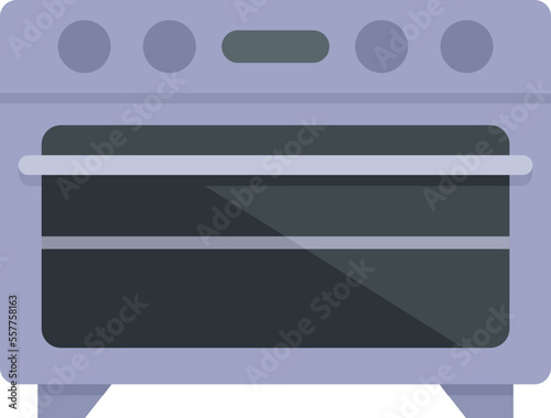 Kitchen convection oven icon flat vector. Electric grill stove. Gas convection oven isolated