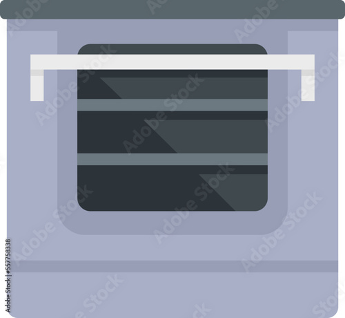 Temperature convection oven icon flat vector. Electric kitchen stove. Cooker convection oven isolated