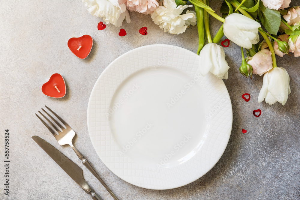 Menu Valentine's Day and beautiful spring flowers. Valentine's day, Womans day, wedding or mothers day. View from above. Menu Valentine's Day and beautiful spring flowers. Valentine's day, Womans day, wedding or mothers day. View from above.