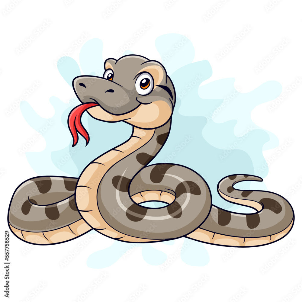 Cartoon anaconda snake on white background Cartoon anaconda snake on white background