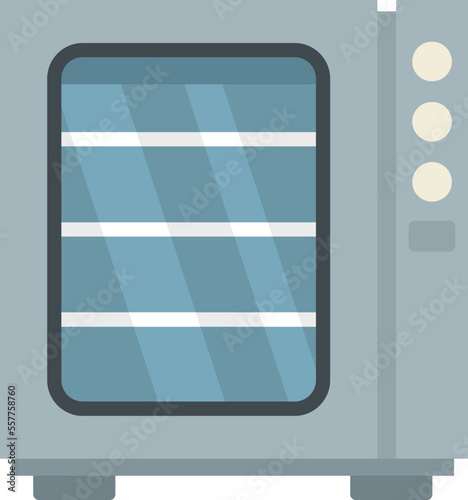 Oven convection technology icon flat vector. Gas fan stove. Cooking convection oven isolated