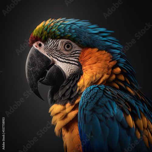 Macaw Blue and Gold Parrott-Generative AI