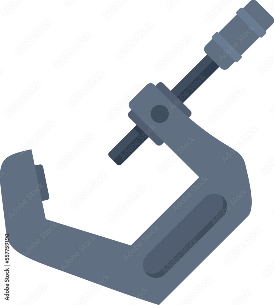 Micrometer caliper icon flat vector. Precision vernier. Technical gauge isolated Micrometer caliper icon flat vector. Precision vernier. Technical gauge isolated