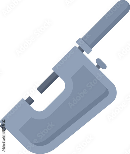 Precision micrometer icon flat vector. Vernier caliper. Calliper dimensions isolated