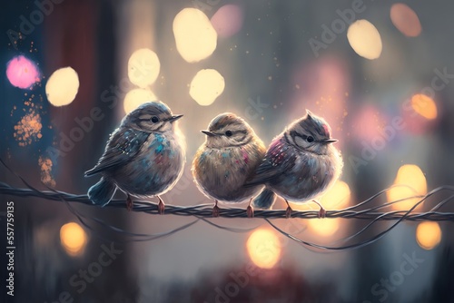 cute little birds at night