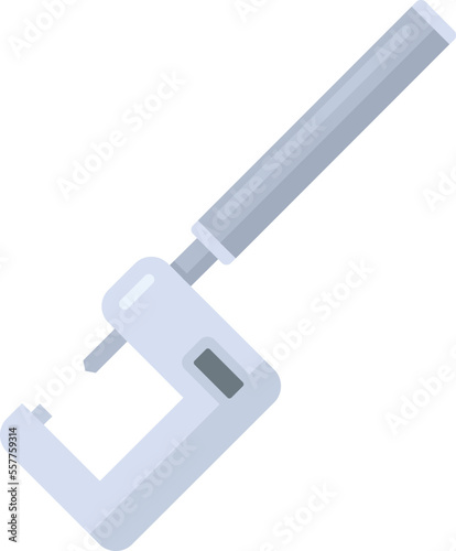 Micrometer calliper icon flat vector. Precision caliper. Technical gauge isolated