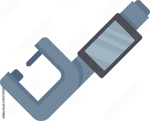 Digital micrometer icon flat vector. Vernier caliper. Technical gauge isolated
