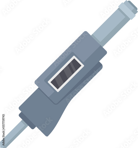 Accuracy micrometer icon flat vector. Precision caliper. Design vernier isolated