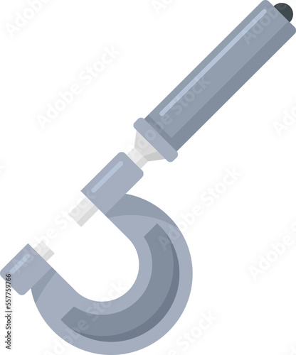 Micrometer measurement icon flat vector. Design caliper. Technical instrument isolated