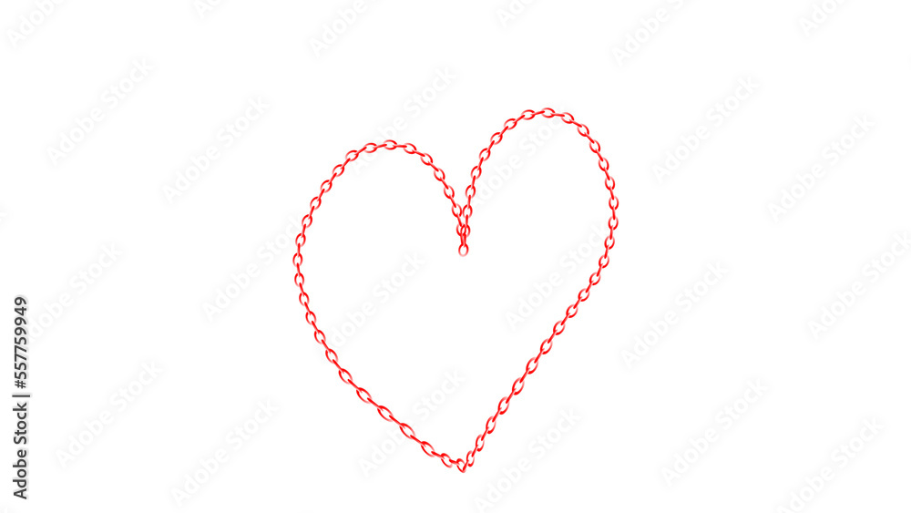 png image of a red heart formed by a chain png image of a red heart formed by a chain