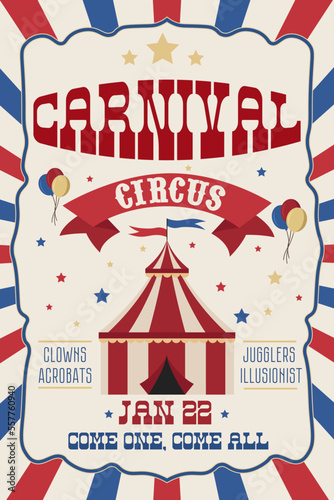 Circus banner.Carnival banner. Retro Circus Background