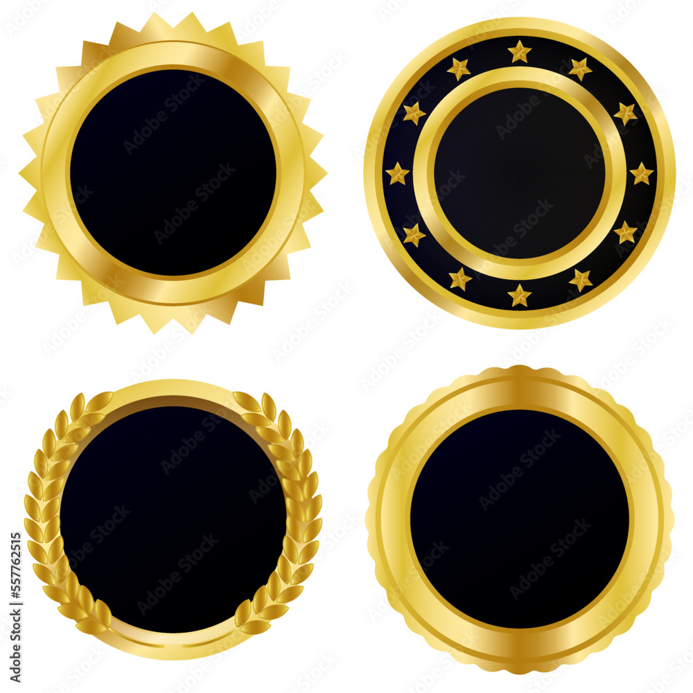Gold Stamp Template Set vector illustration Stock Vector | Adobe Stock