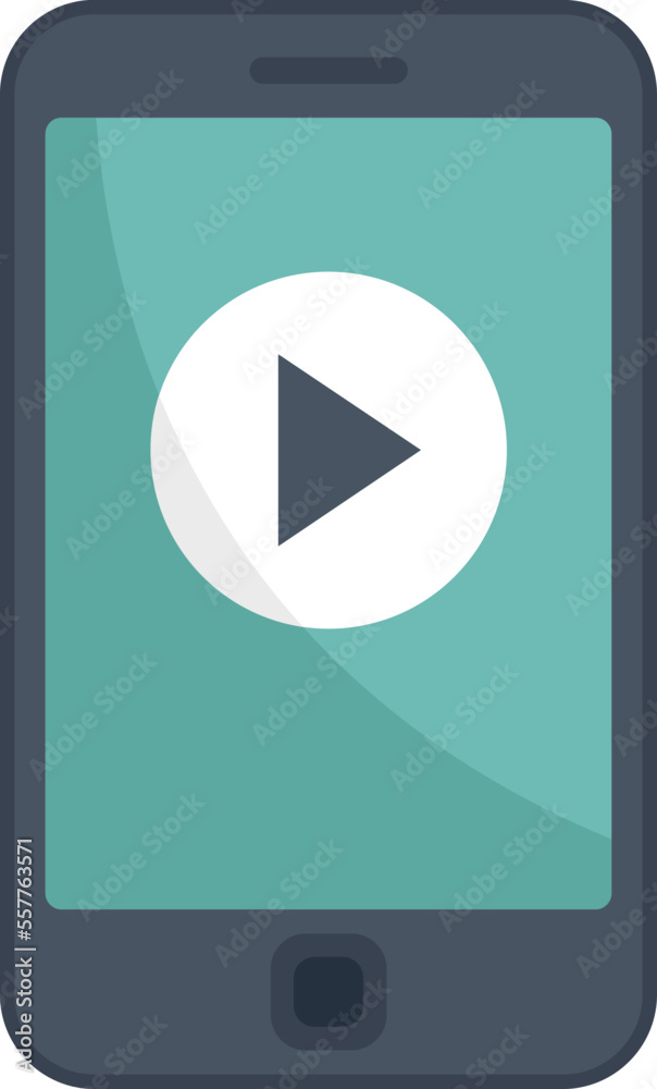 Phone video edit icon flat vector. Mobile smartphone. Motion content isolated Phone video edit icon flat vector. Mobile smartphone. Motion content isolated