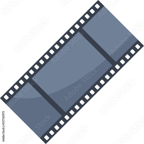 Camera film icon flat vector. Strip reel. Video cinema isolated