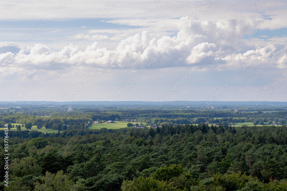 Overview from the Watchtower Hulzenberg, Montferland in Gelderland, The Pieterpad is a long distance walking route in the Netherlands, The trail runs from northern of Groningen to end in Maastricht.