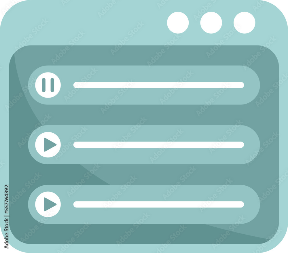Change playlist icon flat vector. Music song. Application list isolated Change playlist icon flat vector. Music song. Application list isolated