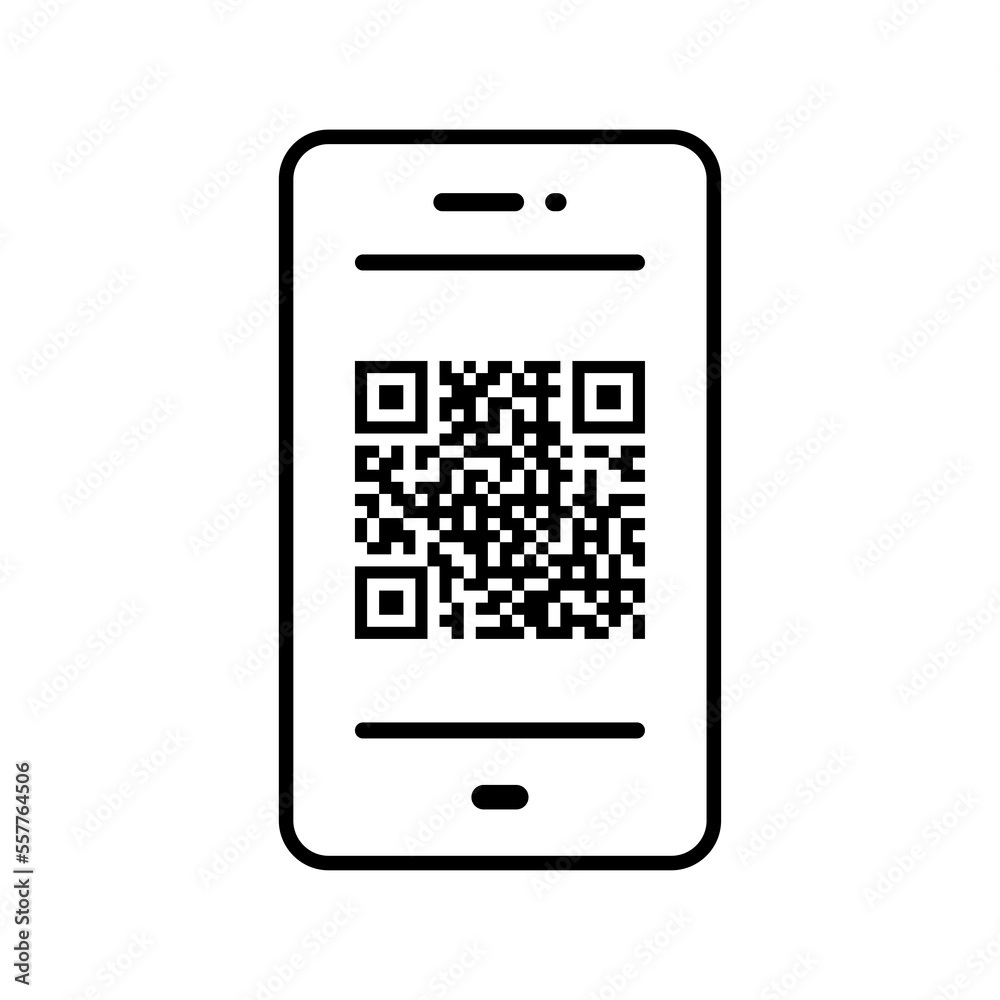 Sample QR vector icon - code for scanning in a smartphone application on a white background. Sample QR vector icon - code for scanning in a smartphone application on a white background.