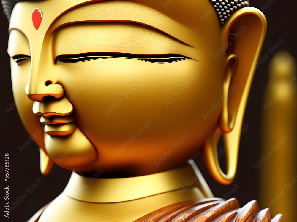 Big buddha head in the sun - Generative AI