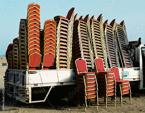 truck with chairs