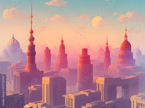 illustration the skyline of berlin - Generative AI