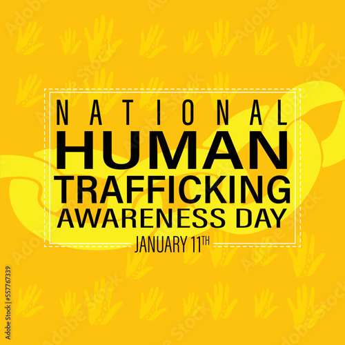 National Human trafficking Awareness Day On January 11th. Vector illustration.