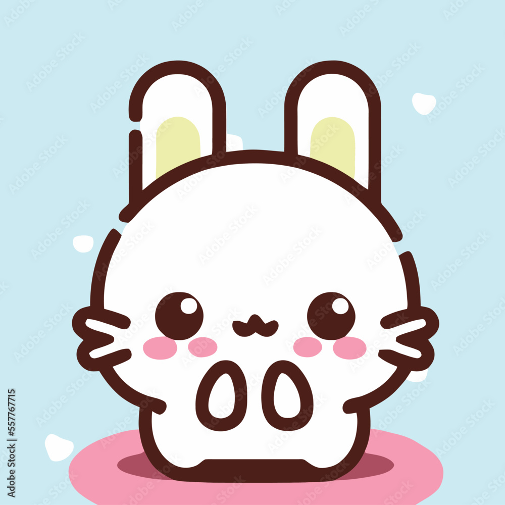 Cute Rabbit illustration Rabbit kawaii chibi vector drawing style ...