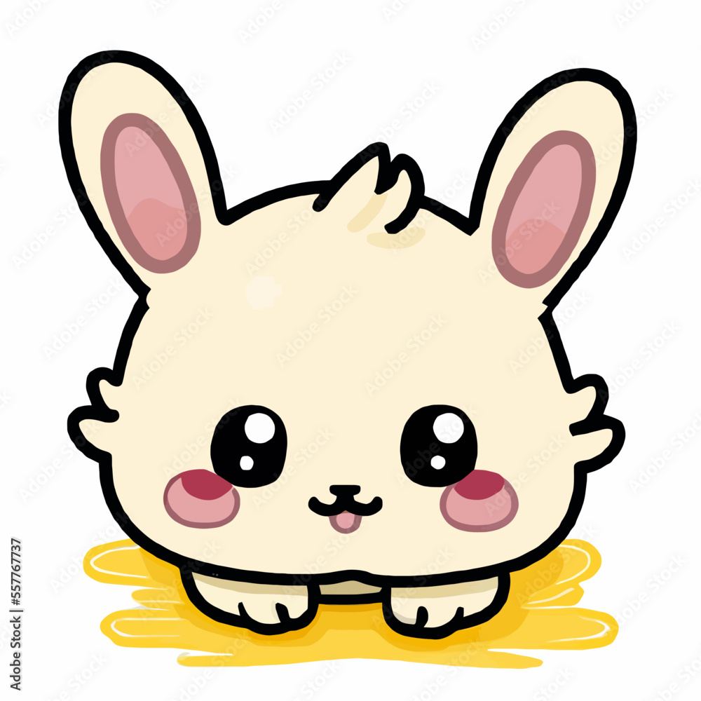 Cute Rabbit illustration Rabbit kawaii chibi vector drawing style Rabbit  cartoon Bunny Stock Vector | Adobe Stock