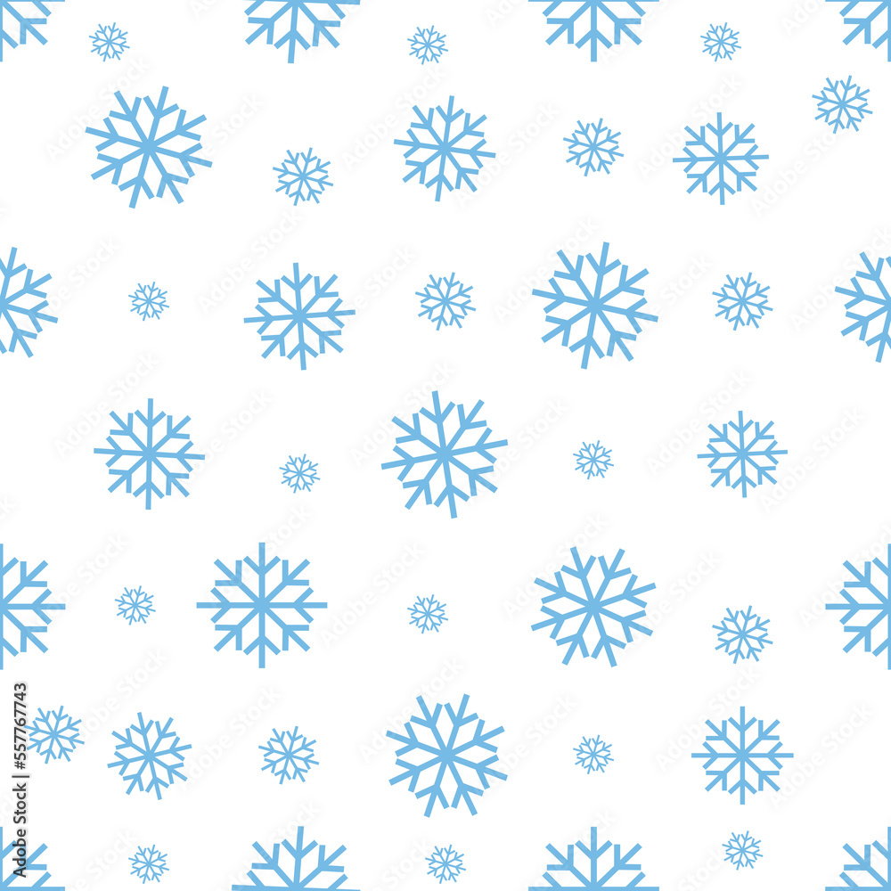Snowflakes seamless pattern on white background. Snowflake background, vector illustration eps10