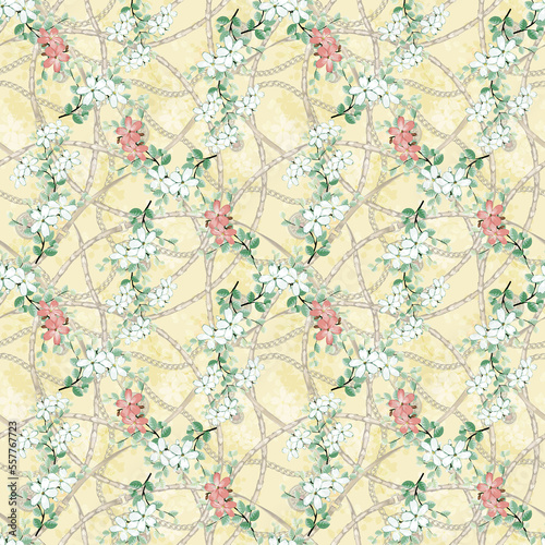 Floral, cute Flower All over Pattern Design, Digital print on fabric
