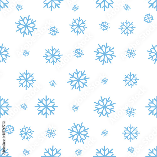 Snowflakes seamless pattern on white background. Snowflake background, vector illustration eps10