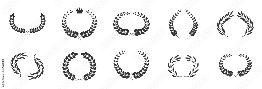 Set of wreath icons. Vector Illustration Set of wreath icons. Vector Illustration
