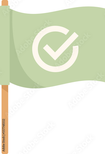Reliability flag icon flat vector. South customer. Reliable shield isolated