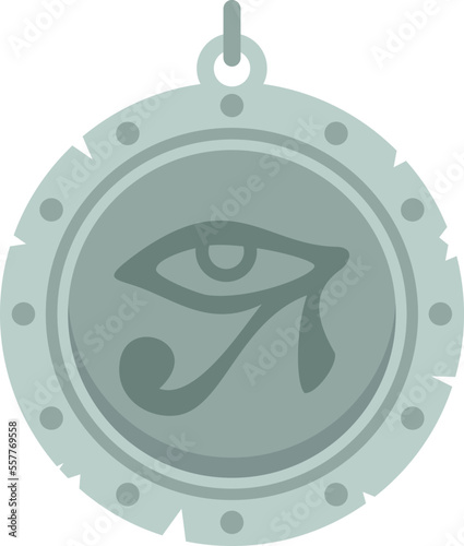 Egypt eye amulet icon flat vector. Magic hand. Nazar esoteric isolated