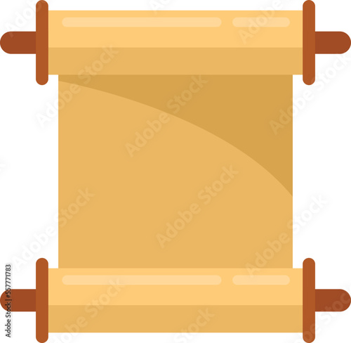 Ancient greek papyrus icon flat vector. Old bible. Roman paper isolated