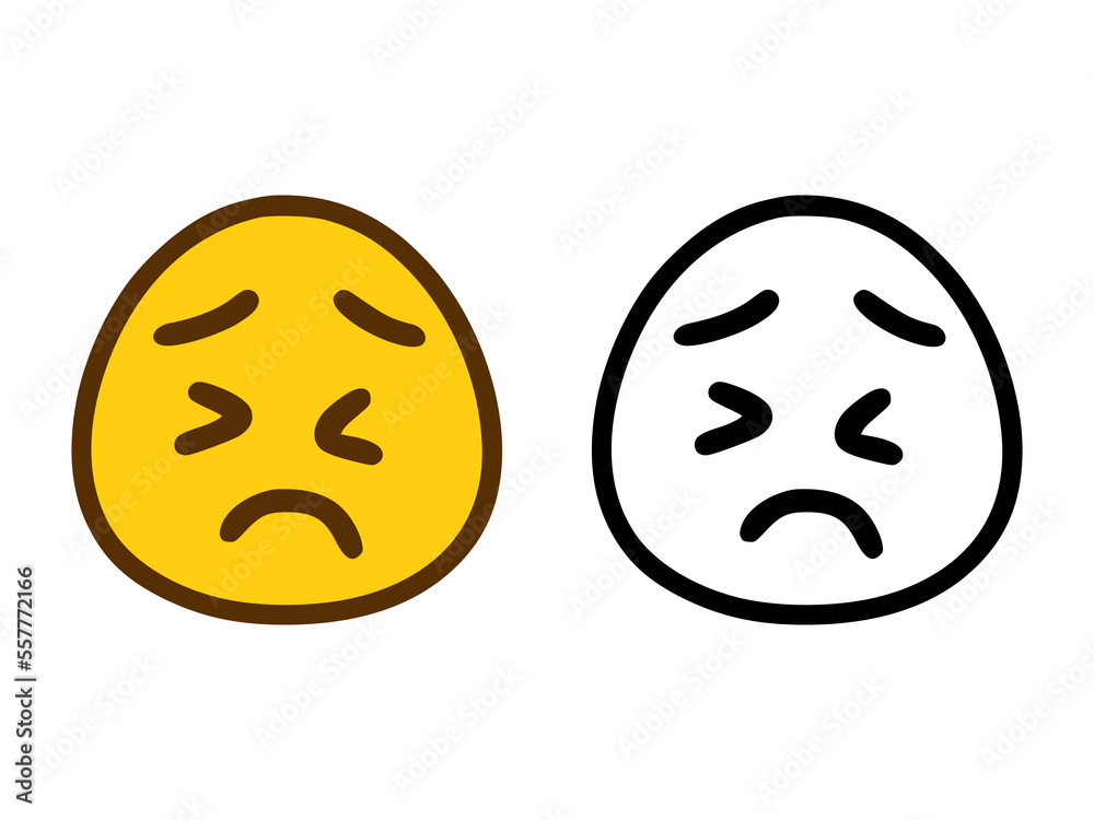 Fototapeta premium Smiley with an unhappy face in two style isolated on white background