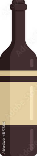 Greek wine bottle icon flat vector. Greece menu. Vine glass isolated