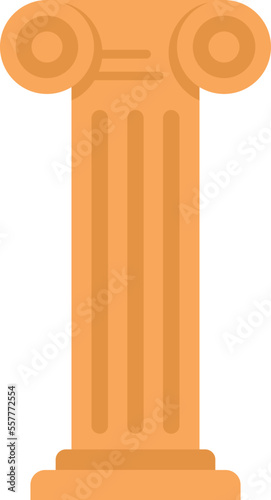 Greek column icon flat vector. Roman pillar. Ancient greece isolated