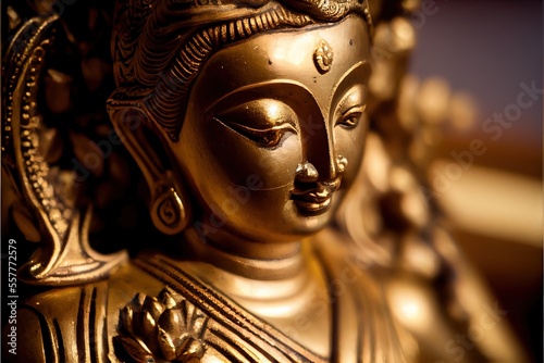 Buddha statue made of gold - generative ai