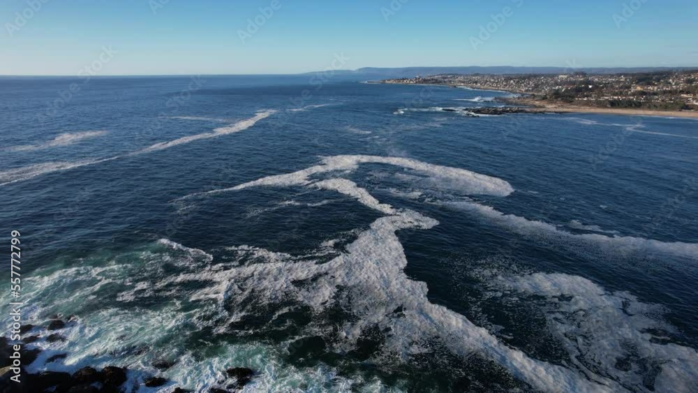 drone video of the sea off the coast of punta de tralca in chile drone video of the sea off the coast of punta de tralca in chile