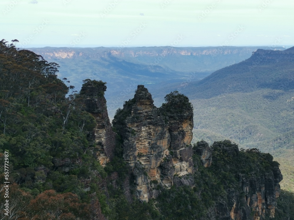 View of Three Sisters in Katoomba in Blue Mountains in NSW Australia