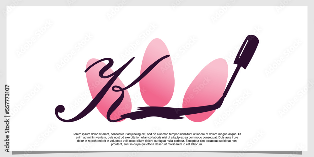 nail polish logo design with letter concept nail polish logo design with letter concept