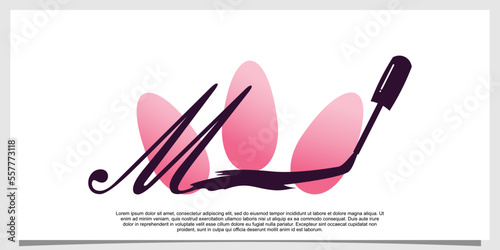 nail polish logo design with letter  concept