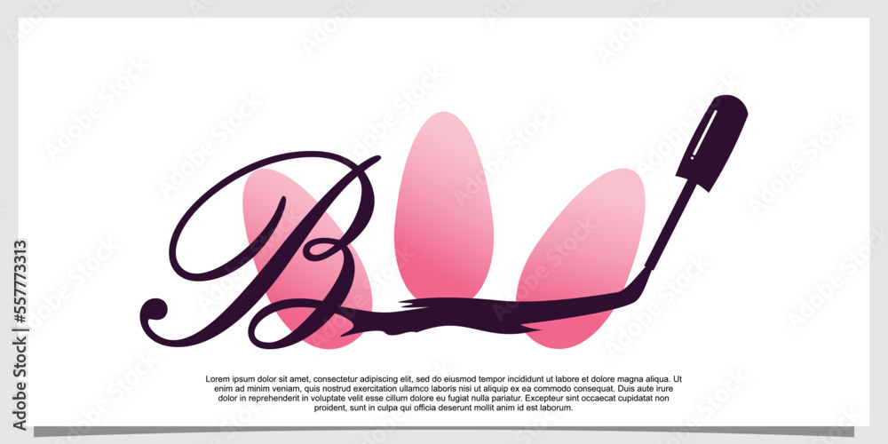 nail polish logo design with letter concept nail polish logo design with letter concept